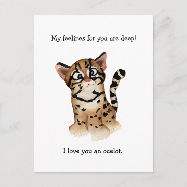 Meine Feelines sind Deep Ocelot Puppenkarte Postkarte (Vorderseite)