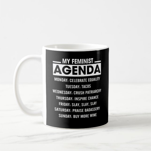 Meine feministische Agenda Kaffeetasse (Links)