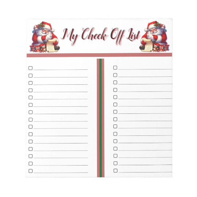 Meine Ferien-Checkliste  Notizblock (Vorderseite)