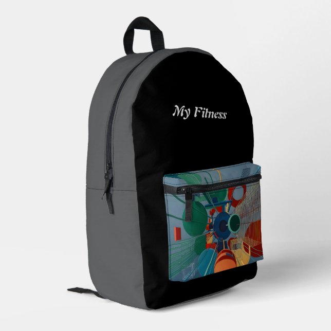 Meine Fitness Bedruckter Rucksack (Rückseitige Ecke links)