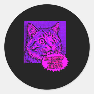 Meine Flabbers wurden lustige Pop-Art-Katzen-Mem Runder Aufkleber