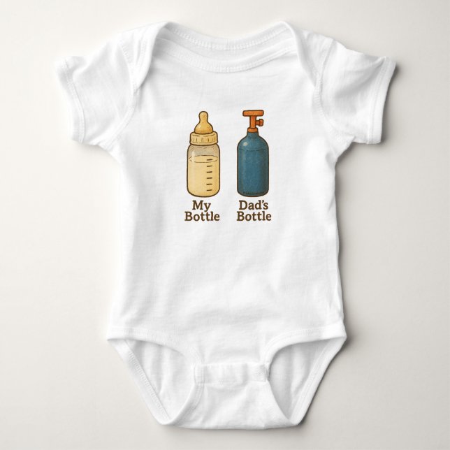 Meine Flasche, Vaters Flasche Baby Strampler (Vorderseite)