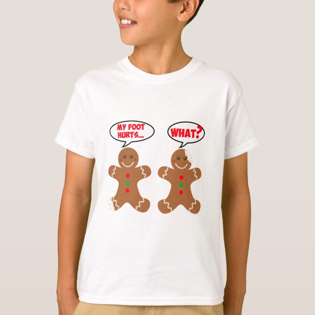 Meine Foot Hurts Funny Gingerbread Mann Weihnachte T-Shirt (Vorderseite)