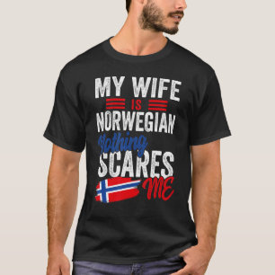 Meine Frau ist norwegisch Norwegen Herkunft Wurzel T-Shirt