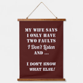 Meine Frau und meine Fehler Wandteppich Mit Holzrahmen