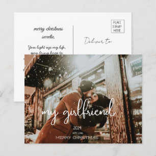 Meine Freundin froh Weihnachtsfeiertag wünscht Fot Postkarte