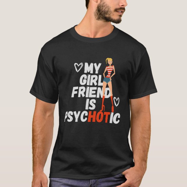 Meine Freundin ist psychotisch sarkastisch, sarkas T-Shirt (Vorderseite)