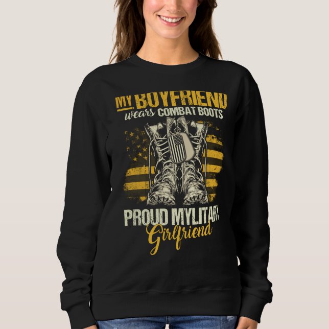 Meine Freundin trägt Kampfstiefel Militärmädchen Sweatshirt (Vorderseite)