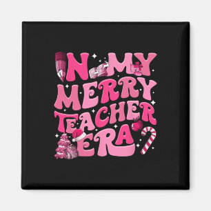 Meine frohe Lehrerin Era Retro Groovy Lehrerin Chr Magnet