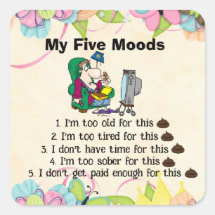 Meine Fünf-Moods-Sticker Quadratischer Aufkleber