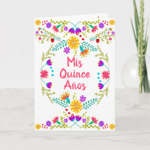 Meine fünfzehn Jahre mexikanische Fiesta Floral Qu Einladung