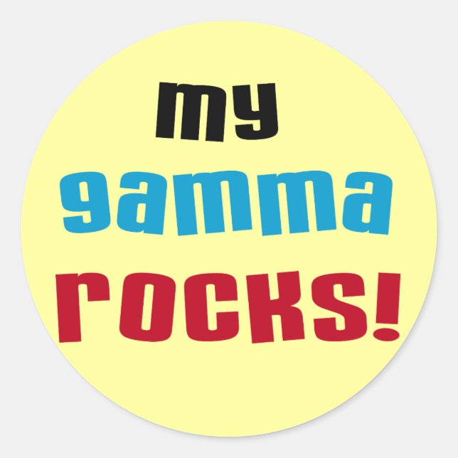 Meine Gamma Rocks T - Shirt und Geschenke Runder Aufkleber (Vorderseite)