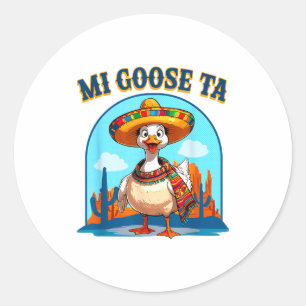 Meine Gans Ta Lustige Fiesta Gans Pun Shirt Sombre Runder Aufkleber