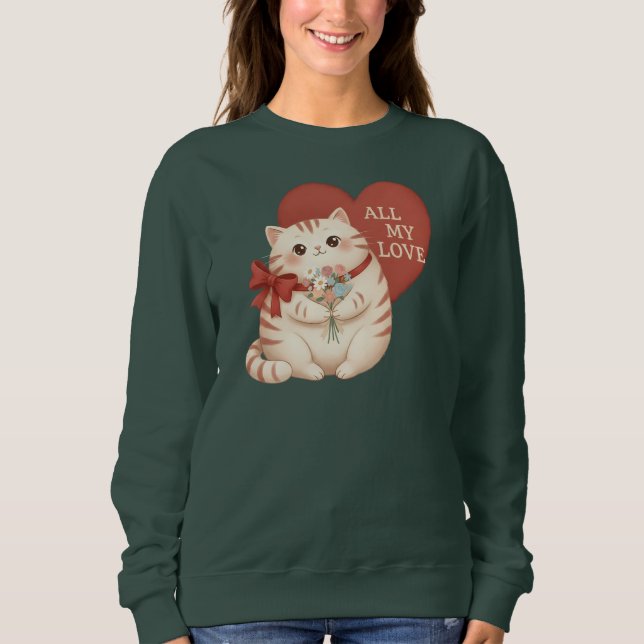 Meine ganze Liebe Tabby-Katze Sweatshirt (Vorderseite)