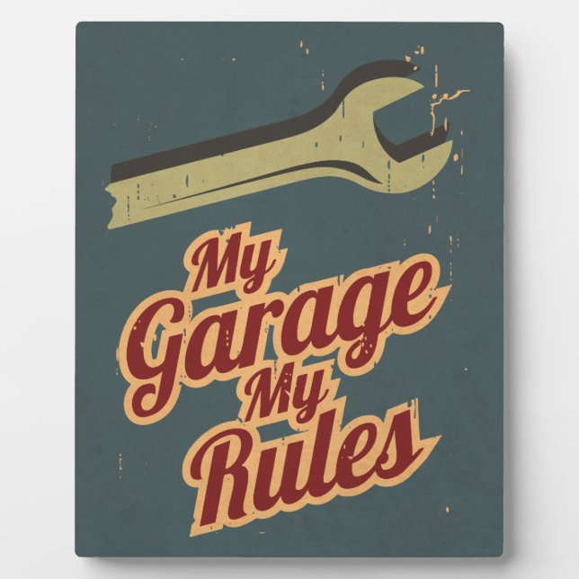 Meine Garage - Meine Regeln Fotoplatte (Vorderseite)