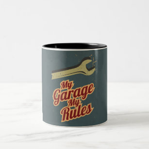 Meine Garage meine Regeln Zweifarbige Tasse