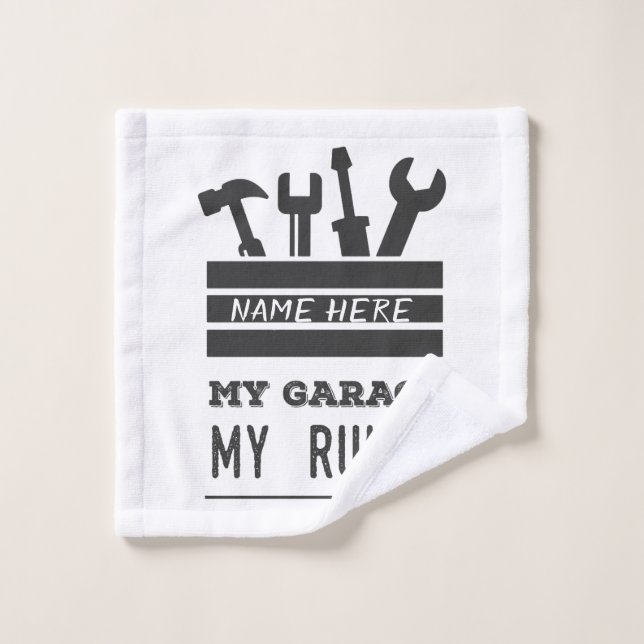 Meine Garage personalisierte Regeln Waschlappen (Waschlappen)