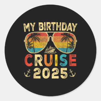 Meine Geburtstagsreise 2025 Party Kreuzfahrt Gebur Runder Aufkleber