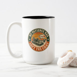 Meine Geduld hat den Chat verlassen – Vintage Tele Zweifarbige Tasse