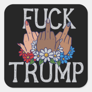 Meine Gefühle zu Donald Trump United stehen wir au Quadratischer Aufkleber