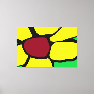 Meine gelbe Blume, abstraktes gestrecktes Leinwand