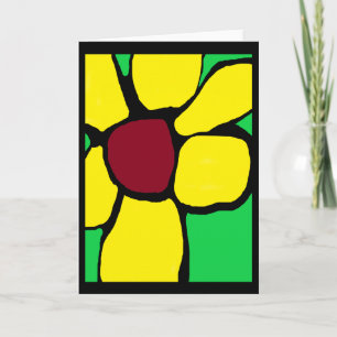 Meine gelbe Blumen-Abstract-Karte Karte