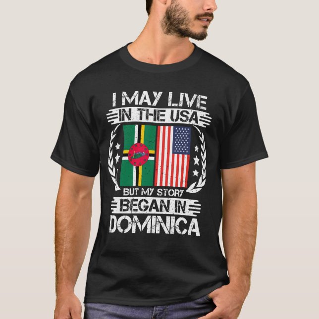 Meine Geschichte begann in Dominica T-Shirt (Vorderseite)