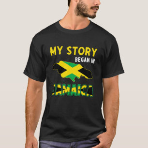 Meine Geschichte Begann In Jamaika-Flaggen-Stolz J T-Shirt