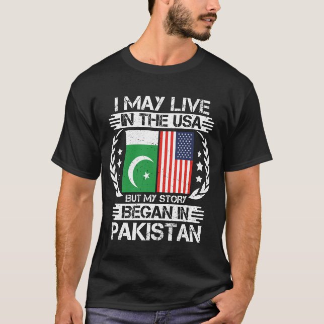Meine Geschichte begann in Pakistan T-Shirt (Vorderseite)