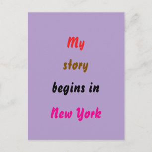 Meine Geschichte beginnt in New York Postkarte