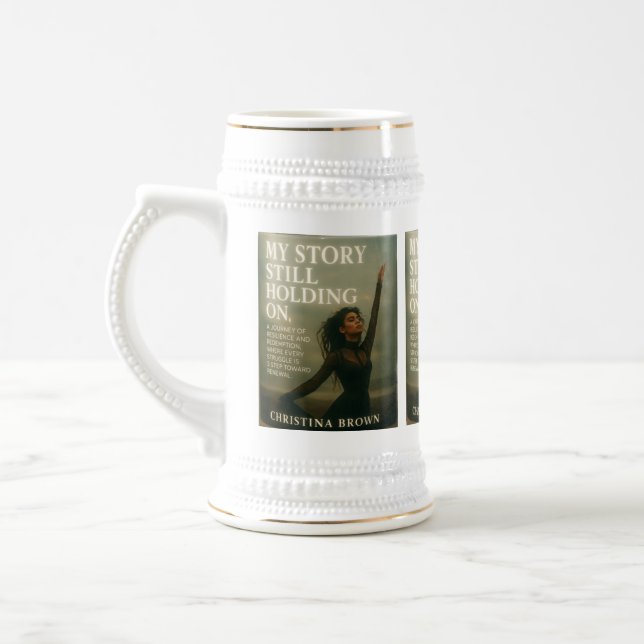 Meine Geschichte hält noch an Stein Bierglas (Links)