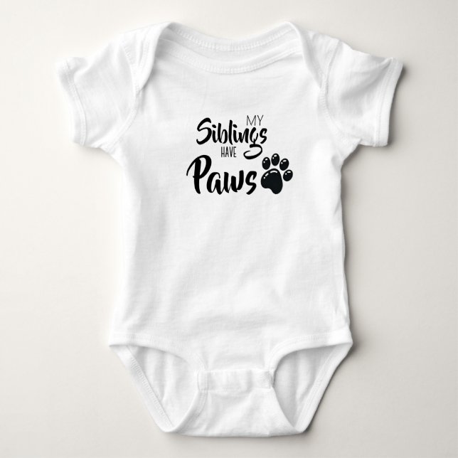 Meine Geschwister haben Paws Baby Strampler (Vorderseite)