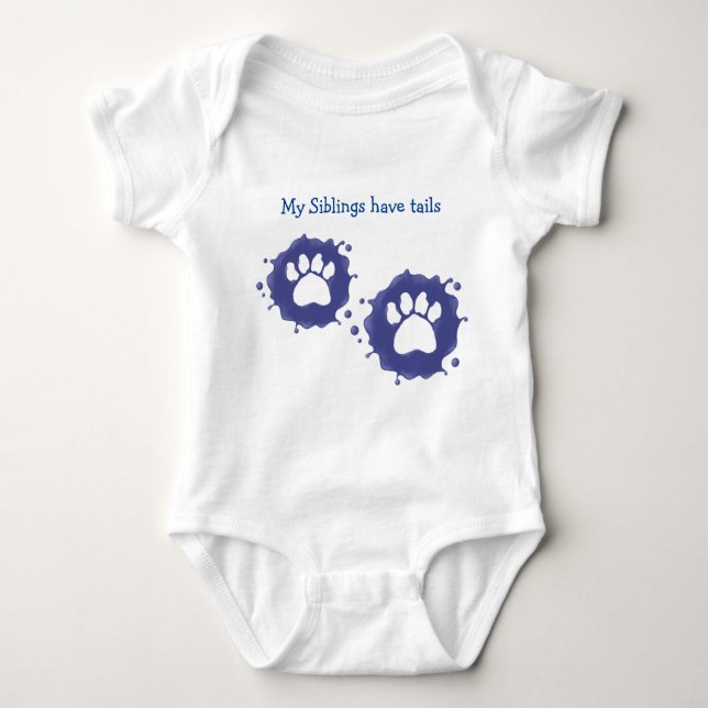 Meine Geschwister haben Schwänze Baby Strampler (Vorderseite)
