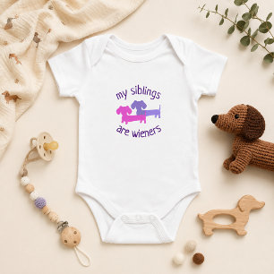 Meine Geschwister sind Wiener Dachshunde Doxie Baby Strampler