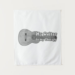 Meine Gitarre ist meine Therapie. Rückenlehne und Wandteppich