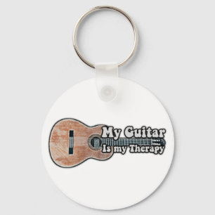 Meine Gitarre ist meine Therapie. Vintage braune G Schlüsselanhänger