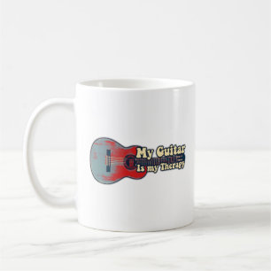 Meine Gitarre ist meine Therapie. vintage rot und Kaffeetasse
