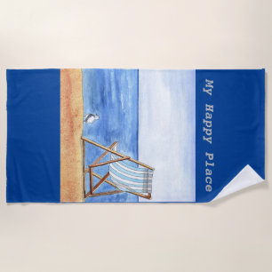 Meine glückliche Platz-Aquarell-und Strandtuch