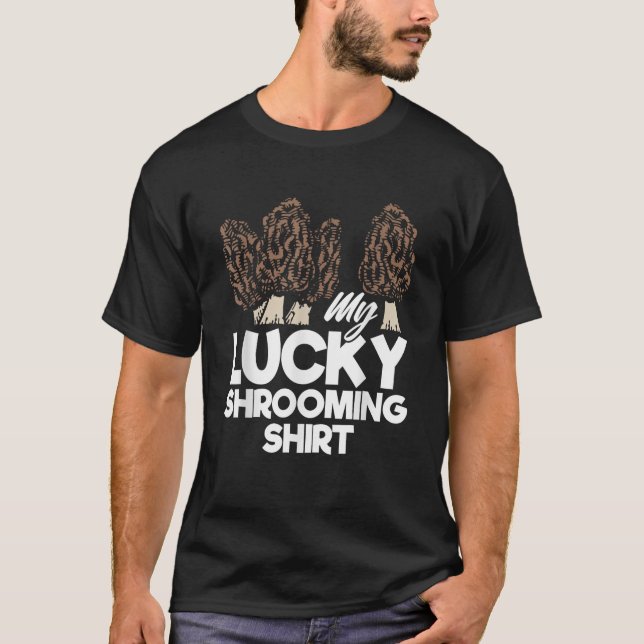 Meine glückliche Shrooming Mushroom Jagen Pilzjagd T-Shirt (Vorderseite)