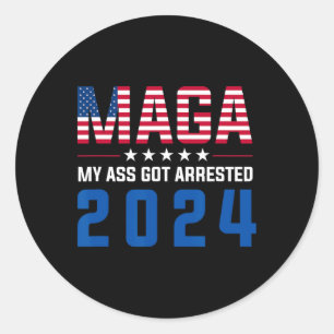 Meine Got Festnahme 2024 Funny Anti-Trump Democrat Runder Aufkleber