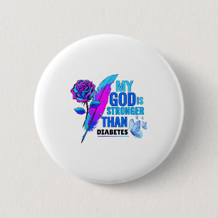 Meine Götter sind stärker als Flower Diabetes-Bewu Button