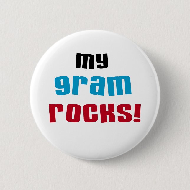 Meine Gram Rocks T - Shirt und Geschenke Button (Vorderseite)