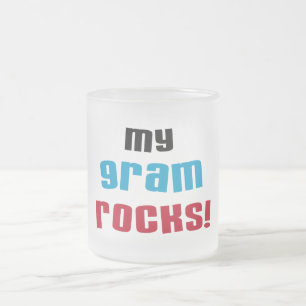 Meine Gram Rocks T - Shirt und Geschenke Mattglastasse