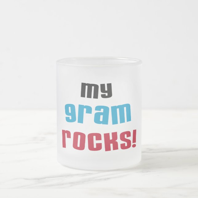 Meine Gram Rocks T - Shirt und Geschenke Mattglastasse (Mittel)