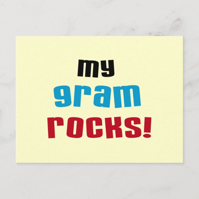 Meine Gram Rocks T - Shirt und Geschenke Postkarte (Vorderseite)