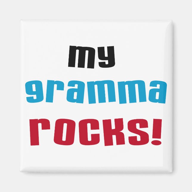 Meine Gramma Rocks T - Shirt und Geschenke Magnet (Vorne)