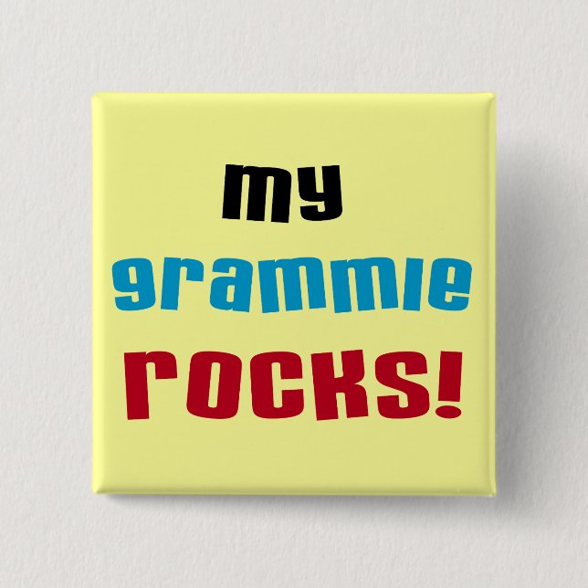 Meine Grammie Rocks T Shirts und Geschenke Button (Vorderseite)