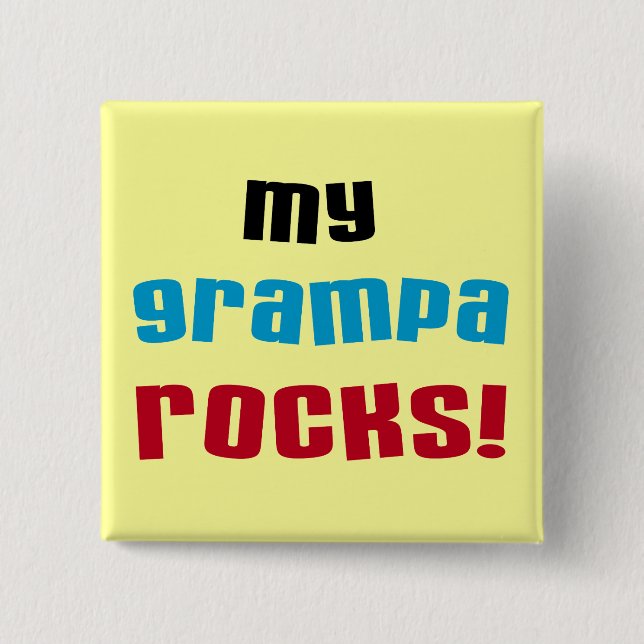 Meine Grampa Rocks T Shirts und Geschenke Button (Vorderseite)