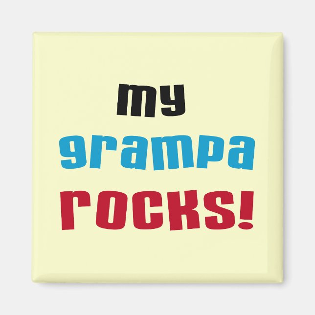 Meine Grampa Rocks T Shirts und Geschenke Magnet (Vorne)