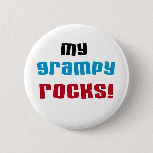 Meine Grampy Rocks T Shirts und Geschenke Button (Vorderseite)